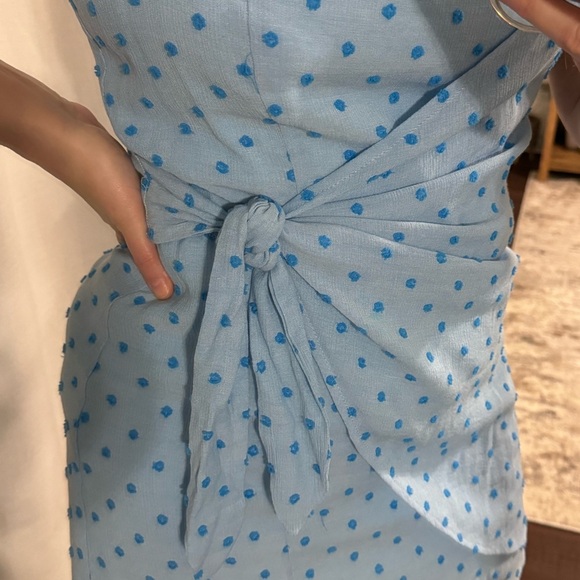Blue Polka Dot Spring Summer Wrap | Baby Shower / Gender Reveal Dress - Picture 5 of 9